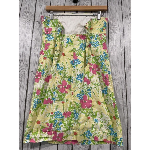 Lilly Pulitzer Strapless Franco Floral Mini Dress Cutout Back Tie Garden Party 6 - Picture 6 of 13